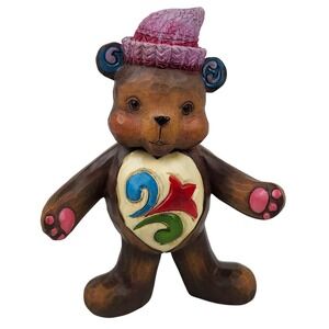Jim Shore Heartwood Creek Teddy Bear 4" Mini Figurine 2015 #4025848 Hand Painted